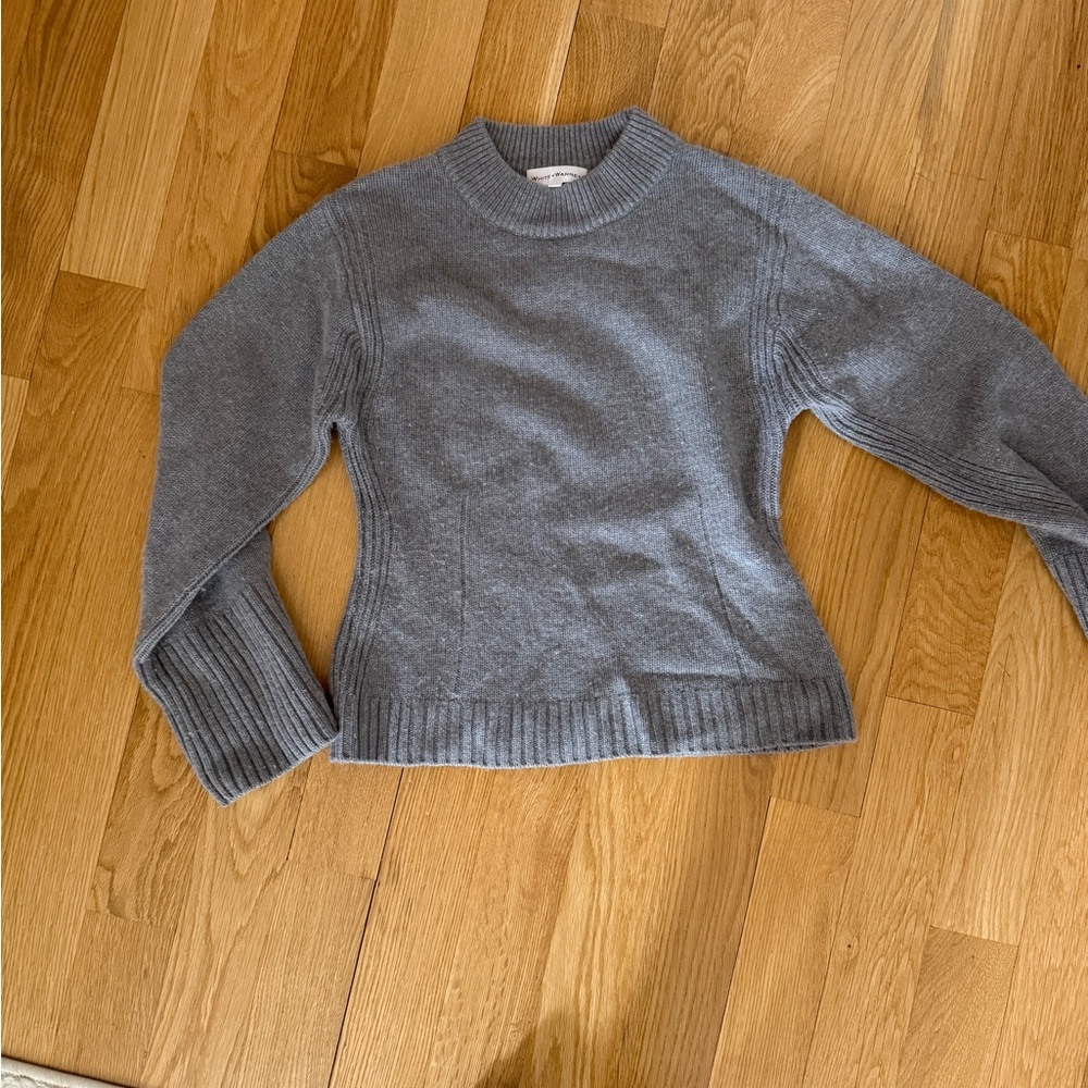 White + Warren Cashmere Heather Gray Crewneck Sweater